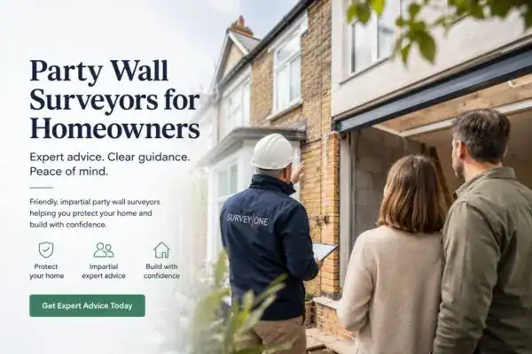 Image of couple with Party wall survey from Survey One Portsmouth